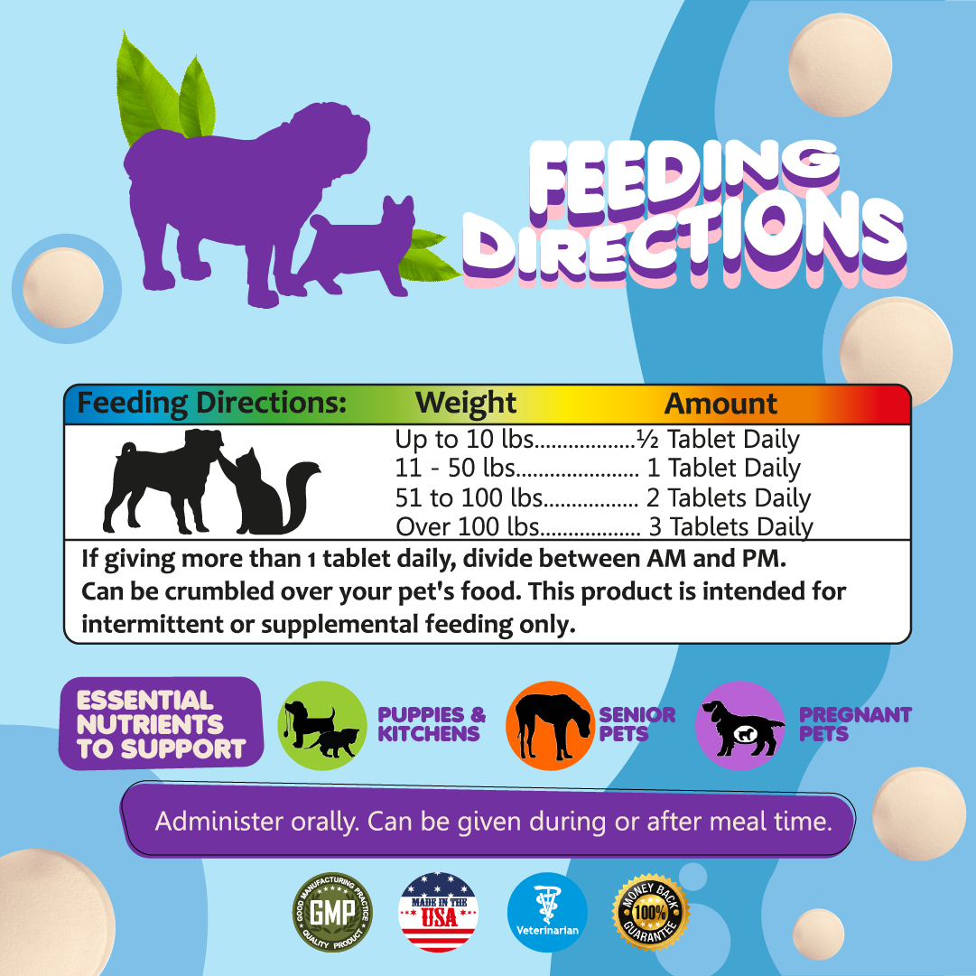 Multivitamin for Dogs & Cats. Prenatal Vitamins. 60 Tabs - BIG FRENCHIES