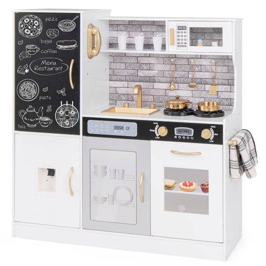 Pretend Play Kitchen with Utensils for Kids Aged 3+-White - BIG FRENCHIES