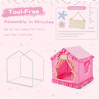 Princess Pet Tent Cat Dog Bed Washable Cozy Indoor Pet House Small Medium Pets