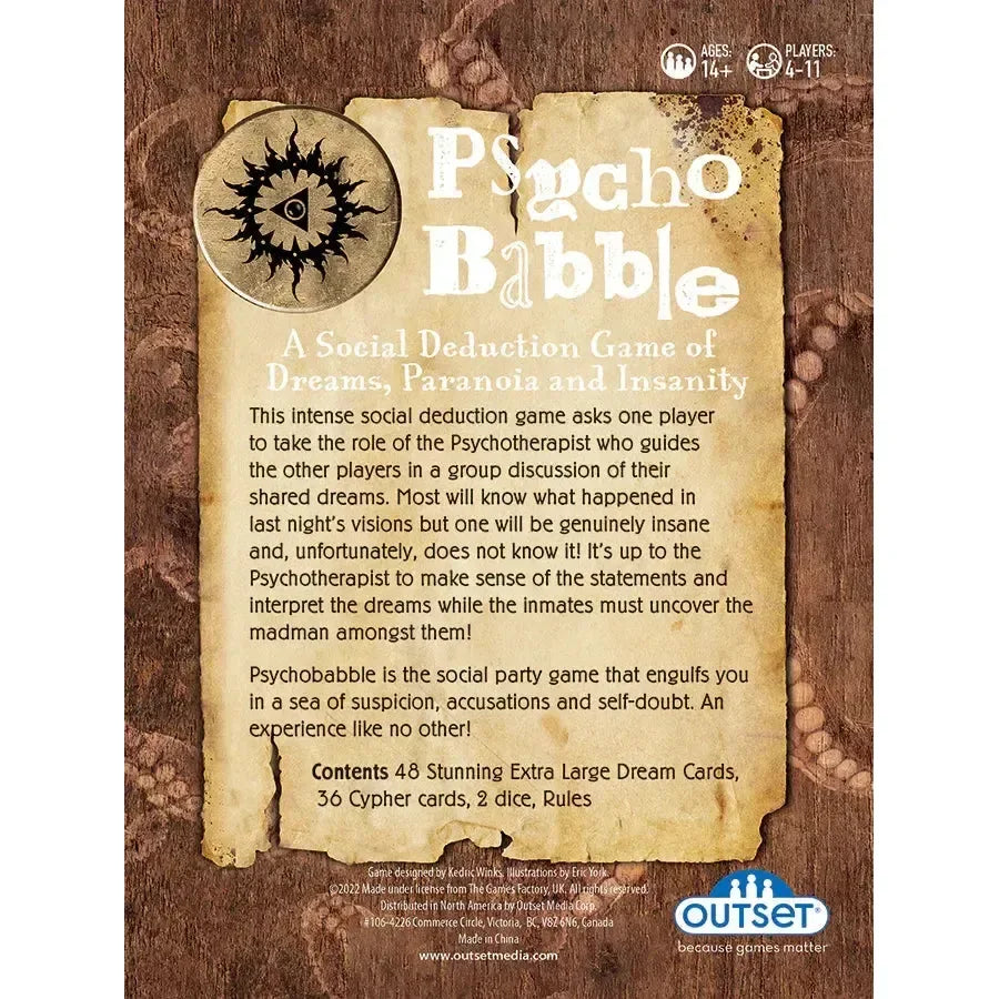 Psychobabble - A Social Deduction Game of Dreams & Insanity - Outset - BIG FRENCHIES