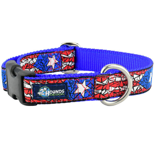 1″ Puerto Rico Essential Dog Collar-Pet Collars & Leashes-BIG FRENCHIES-2 Hounds Design