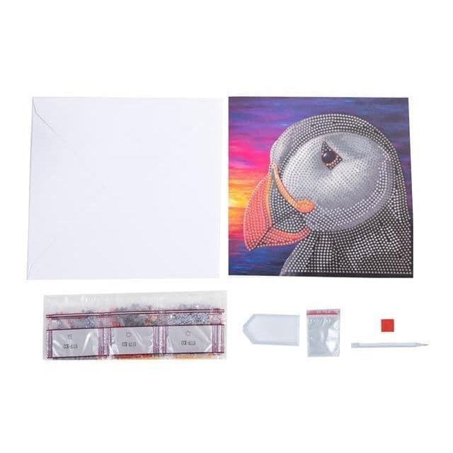 Puffin Sunset Crystal Art Card Kit Craft Buddy - BIG FRENCHIES