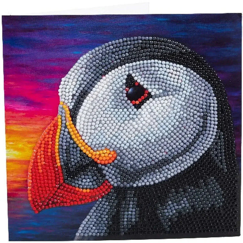 Puffin Sunset Crystal Art Card Kit Craft Buddy - BIG FRENCHIES