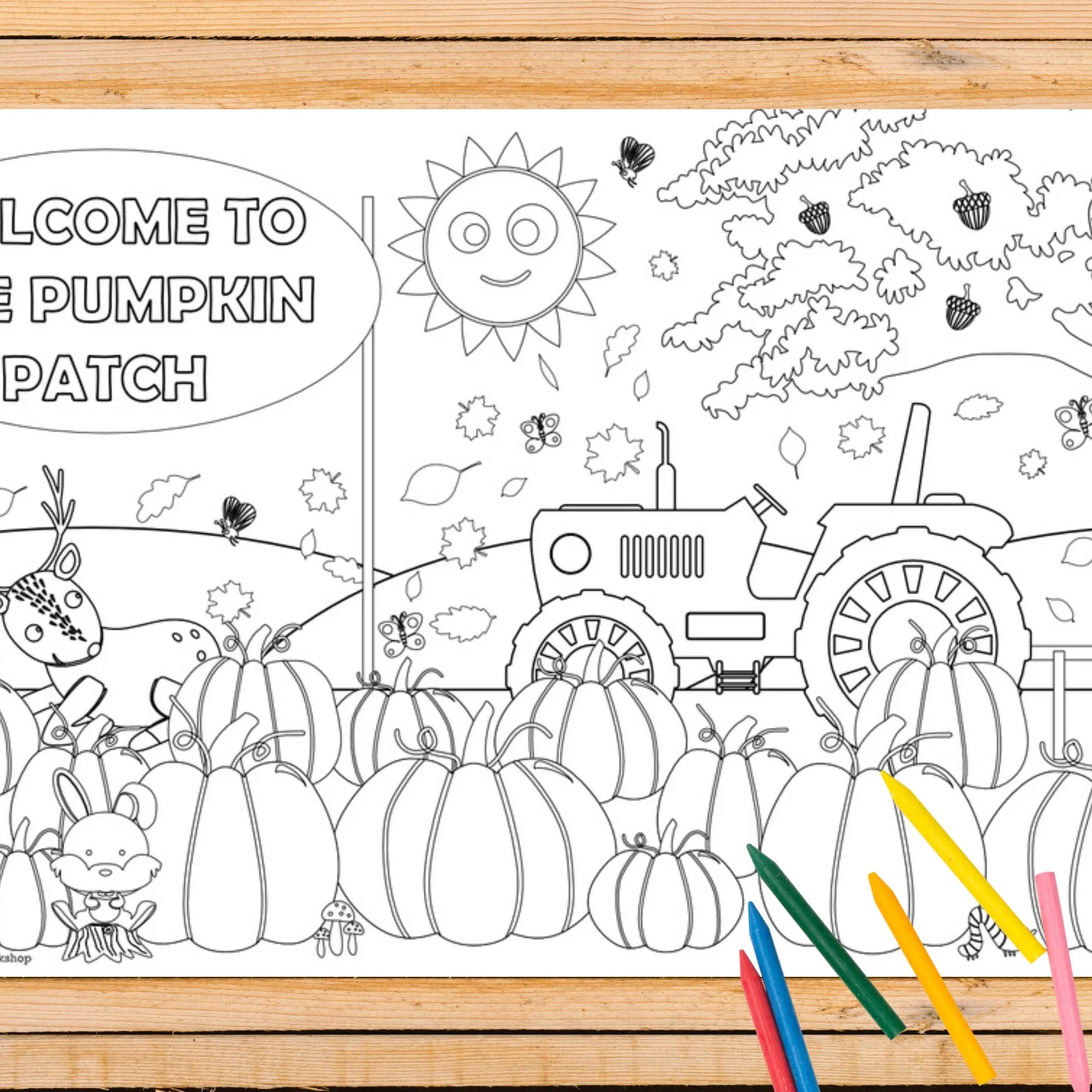 Pumpkin Patch Coloring Tablecloth - BIG FRENCHIES