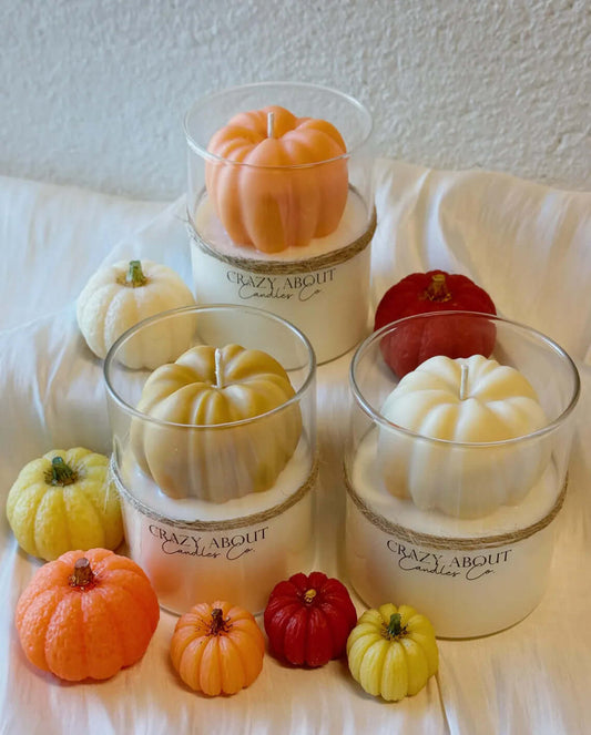 Pumpkin Candle in Glass Jar | Handcrafted Soy Wax