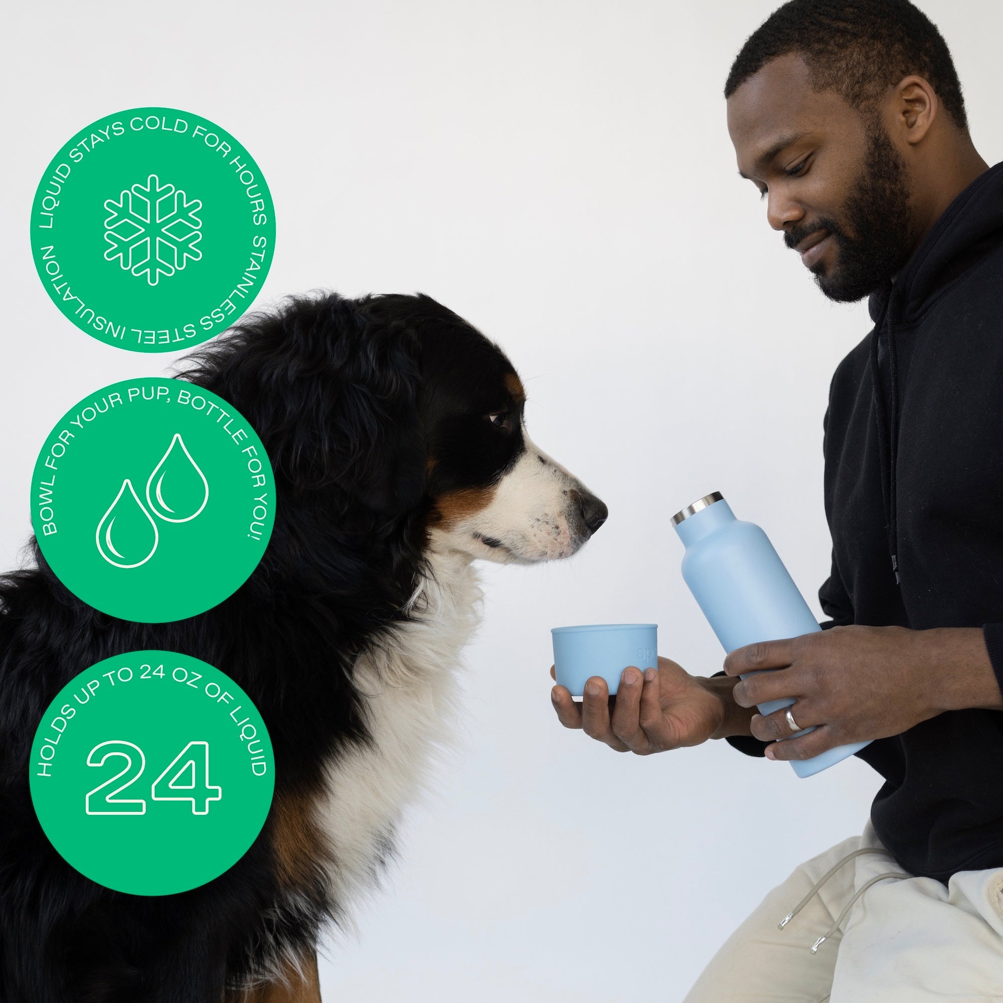 24oz Dog & Me Insulated Water Bottle - BIG FRENCHIES