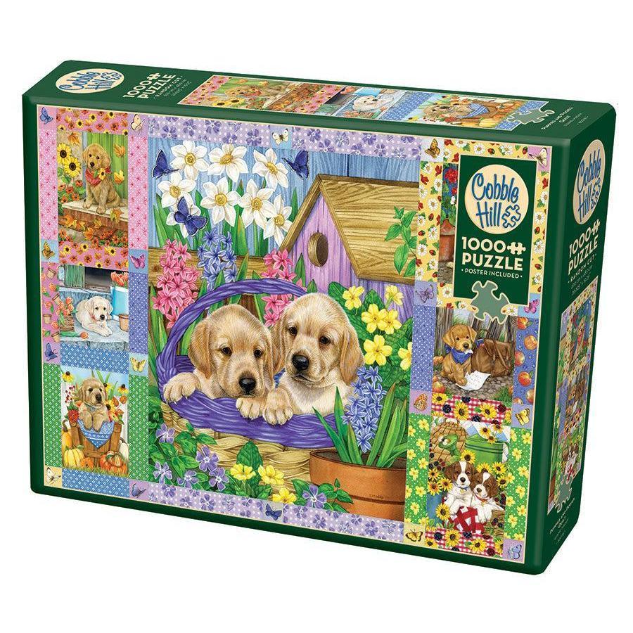 Puppies & Posies 1000 Piece Jigsaw Puzzle Cobble Hill - BIG FRENCHIES
