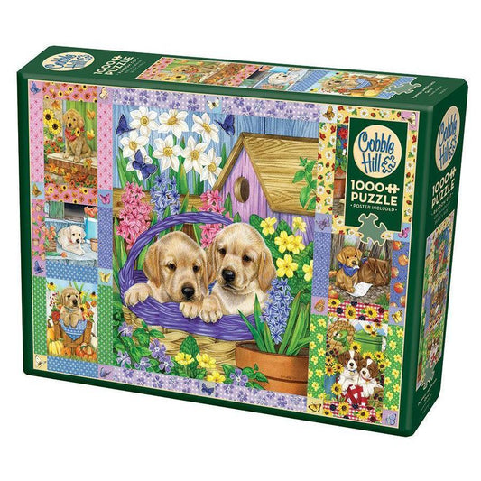 Puppies & Posies 1000 Piece Jigsaw Puzzle Cobble Hill - BIG FRENCHIES
