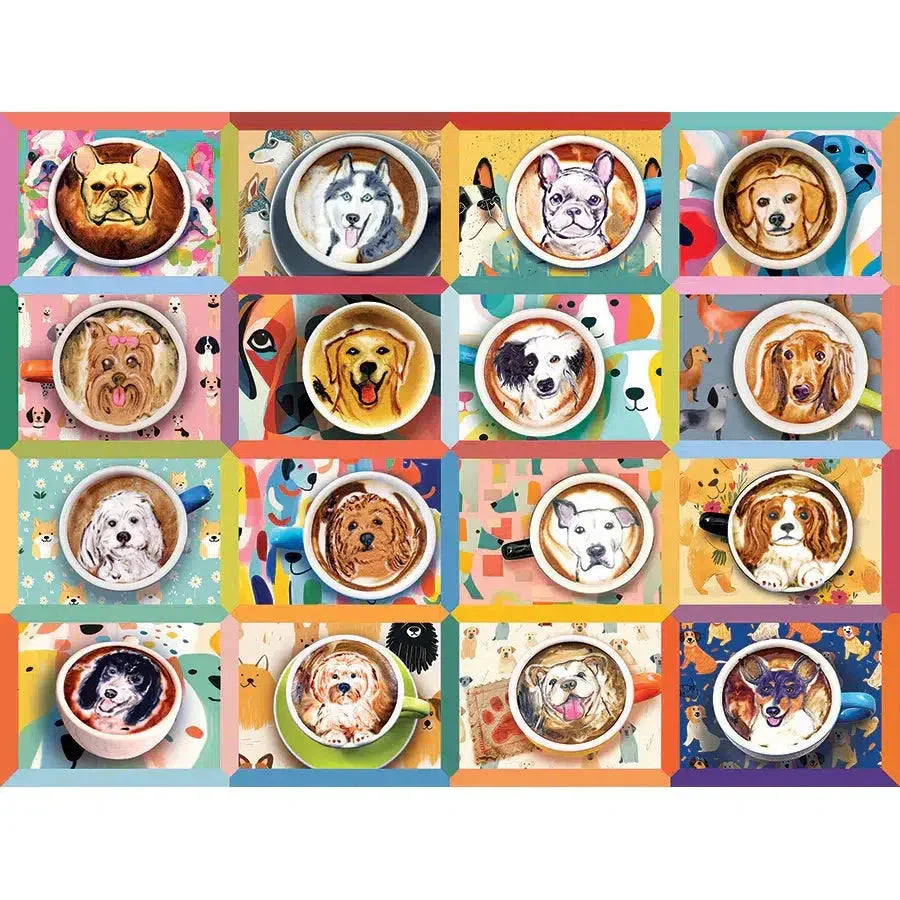 Puppy Lattes 275 Large Piece Jigsaw Puzzle Cobble Hill - BIG FRENCHIES