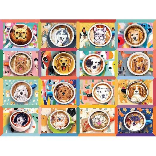 Puppy Lattes 275 Large Piece Jigsaw Puzzle Cobble Hill - BIG FRENCHIES