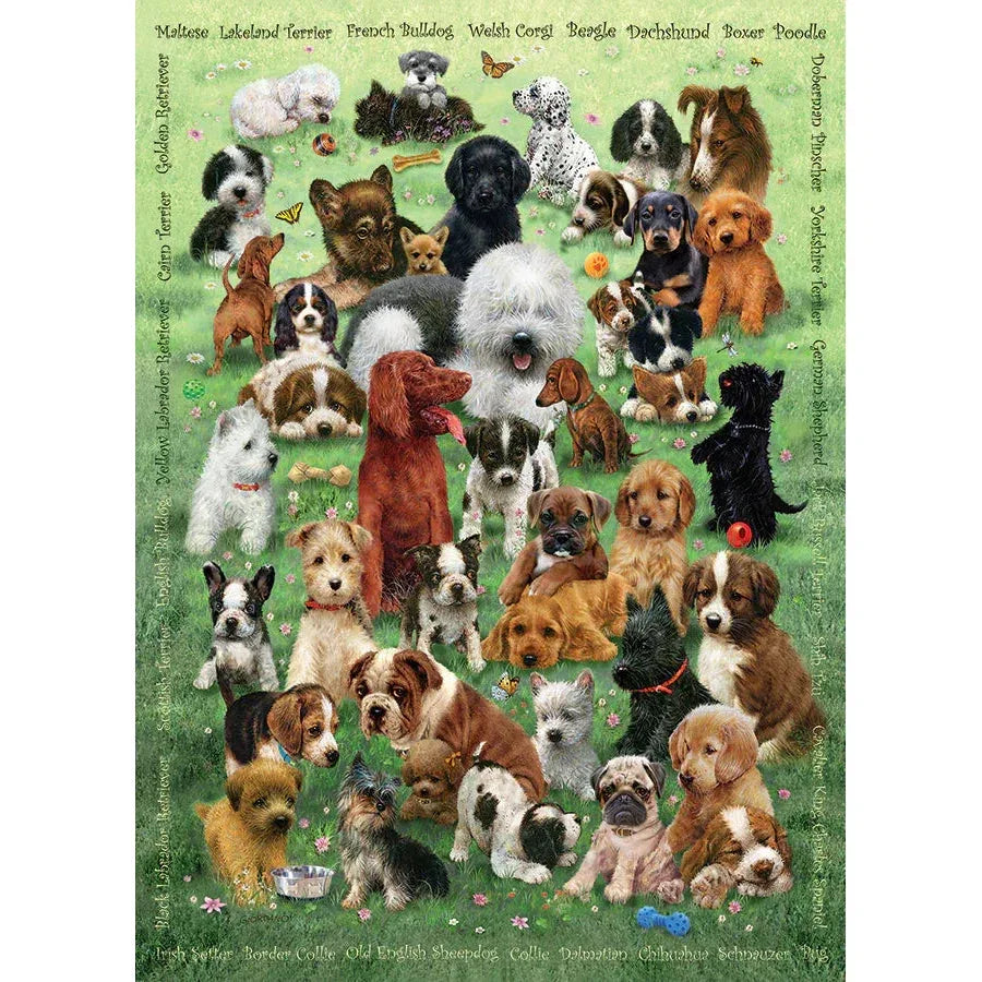 Puppy Love 350 Piece Family Jigsaw Puzzle Cobble Hill - BIG FRENCHIES