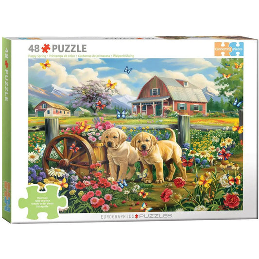 Puppy Spring 48 Connecting Pieces Jigsaw Puzzle Eurographics - BIG FRENCHIES