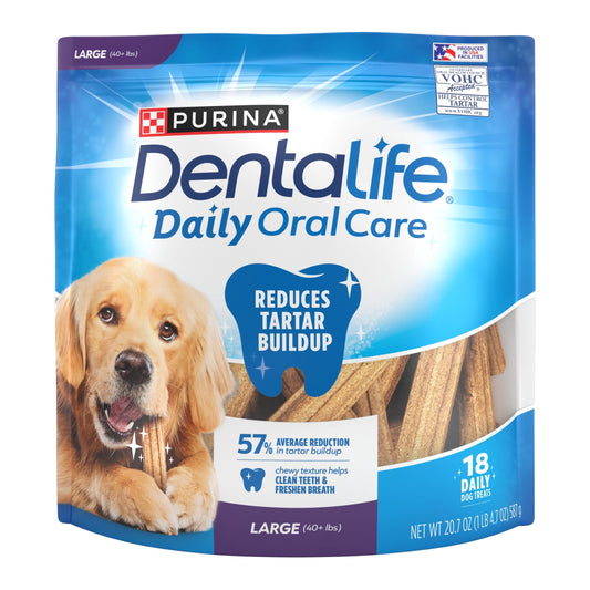 Purina Daily Oral Care Large Dog Treats Dental Chews with Chicken - BIG FRENCHIES