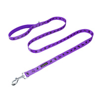 EcoBark Purple Dog Leash- Padded Comfort Grip Leash Dog Pattern - 4ft, 5ft, and 6ft for XS, Small, and Medium Dogs - BIG FRENCHIES