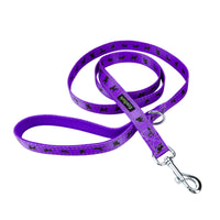 EcoBark Purple Dog Leash- Padded Comfort Grip Leash Dog Pattern - 4ft, 5ft, and 6ft for XS, Small, and Medium Dogs - BIG FRENCHIES