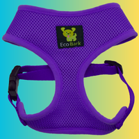 EcoBark Purple Dog Harness - Over-the-Head Soft Mesh Dog Vest Halter for Small to Medium Dogs and Puppies - BIG FRENCHIES