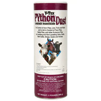 Python Dust Livestock Insecticide 2 lb Horn Flies Ticks Cattle Horses Shaker Can