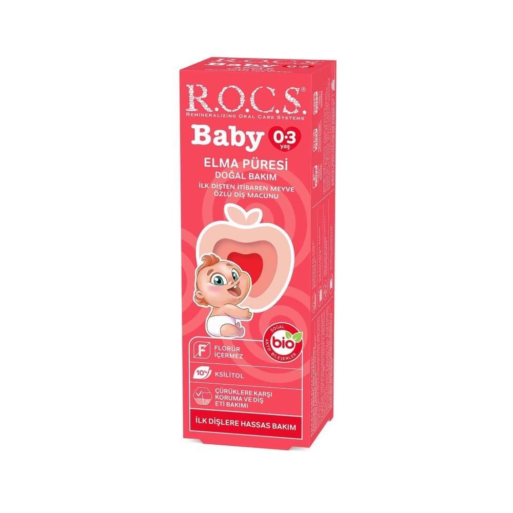 ROCS Baby Toothpaste 35ml - Gentle Apple Flavored Oral Care for Infants & Toddlers