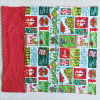 Print and red minky green face Christmas blankets - BIG FRENCHIES