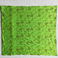 Green face print milk silk and minky baby girls Christmas blankets - BIG FRENCHIES
