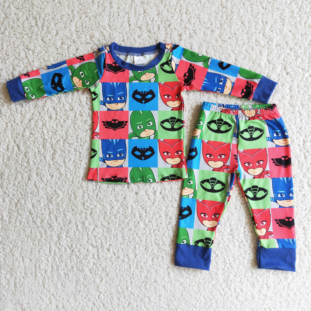 Cute hero long sleeve pants boy pajamas - BIG FRENCHIES