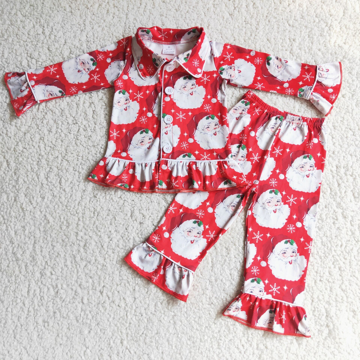 Santa print girls Chrismtas pajamas - BIG FRENCHIES