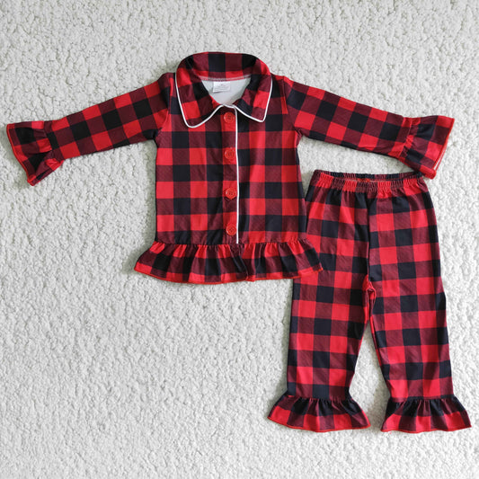 Buffalo plaid girls Christmas pajamas - BIG FRENCHIES