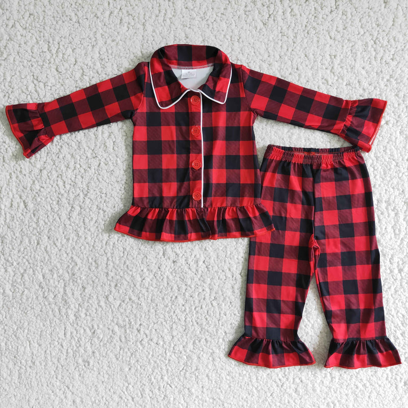 Buffalo plaid girls Christmas pajamas - BIG FRENCHIES