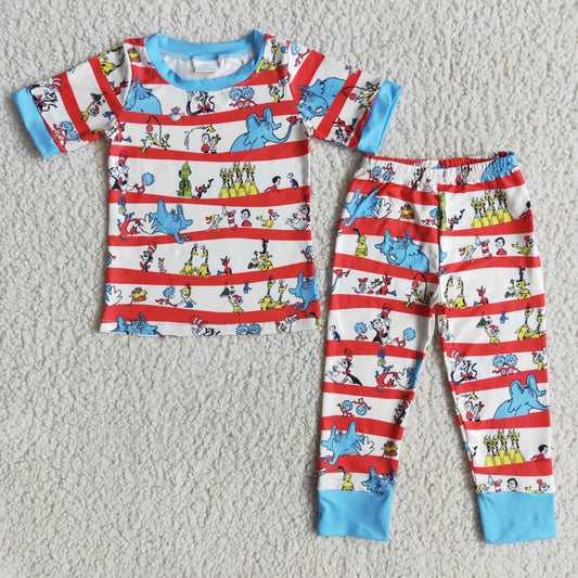 Short sleeve cat shirt boy cute pajamas - BIG FRENCHIES