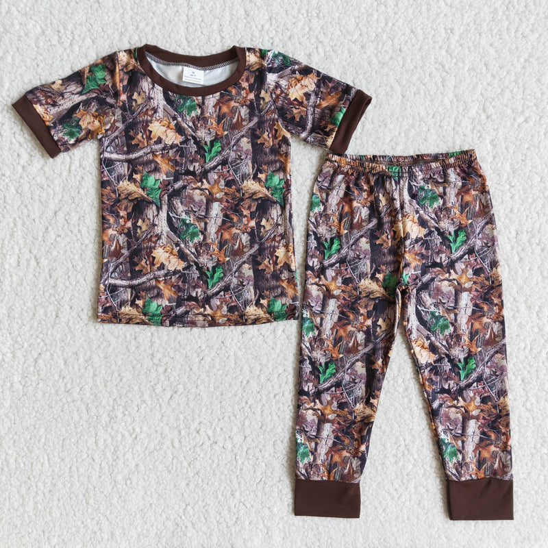 Short sleeve camo print boy spring pajamas - BIG FRENCHIES
