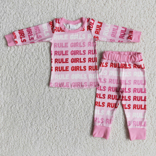 Rule girls baby boutique valentine's day pajamas - BIG FRENCHIES