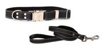 Quick-Release Style Leather Collar and Leash Set - BIG FRENCHIES