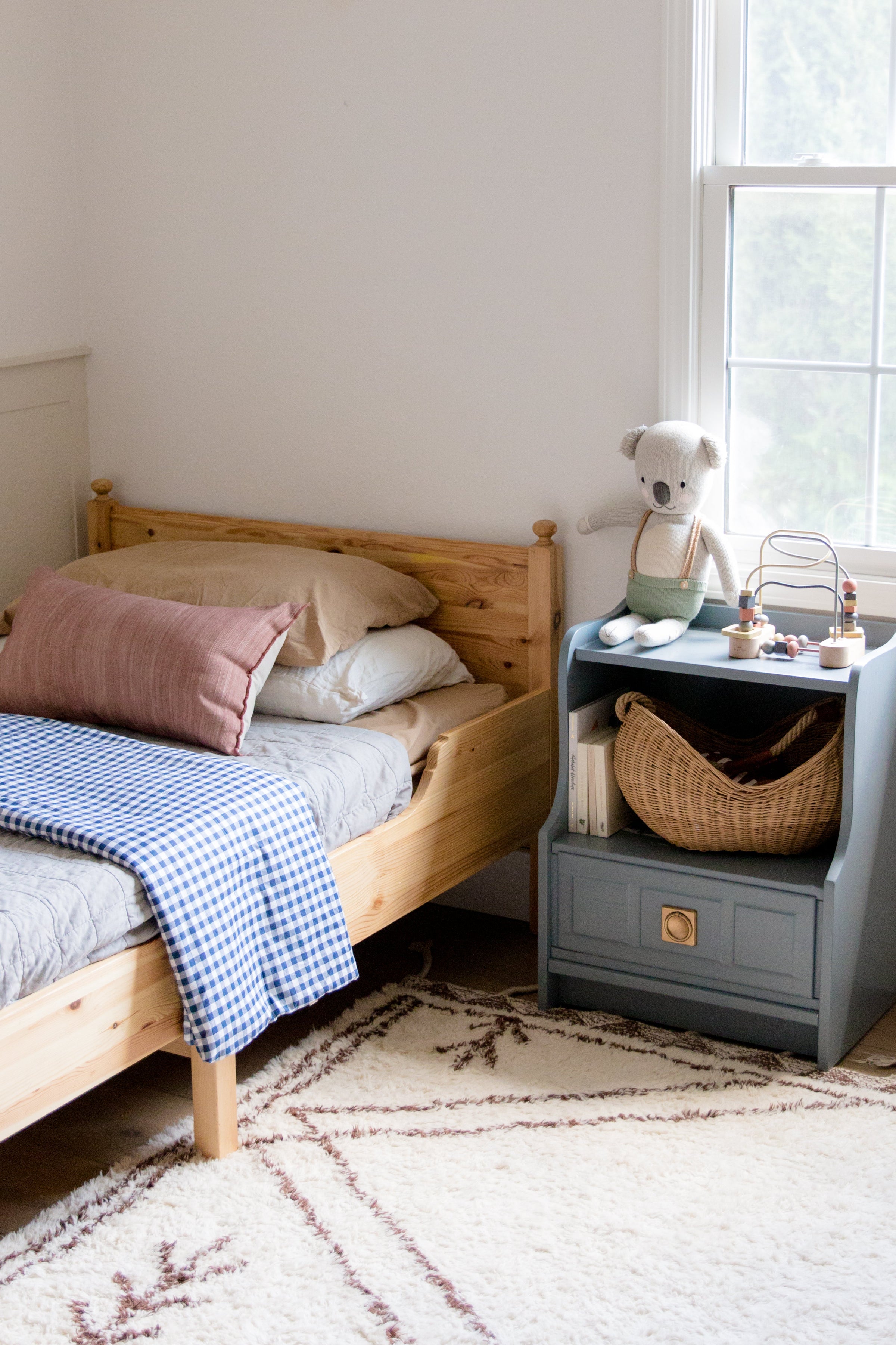 Navy Gingham Crib Quilted Blanket