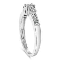 10K White Gold 1/2 Cttw Diamond Three Stone Ring
