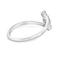 10K White Gold 1/4 Cttw Lab Grown Diamond Vertical Three Stone Ring