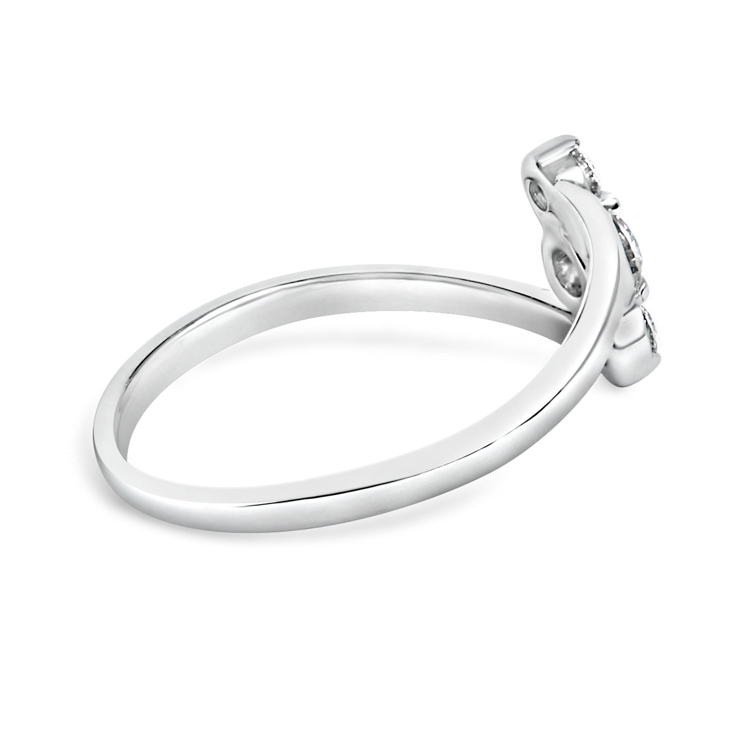 10K White Gold 1/4 Cttw Lab Grown Diamond Vertical Three Stone Ring