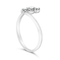 10K White Gold 1/4 Cttw Lab Grown Diamond Vertical Three Stone Ring