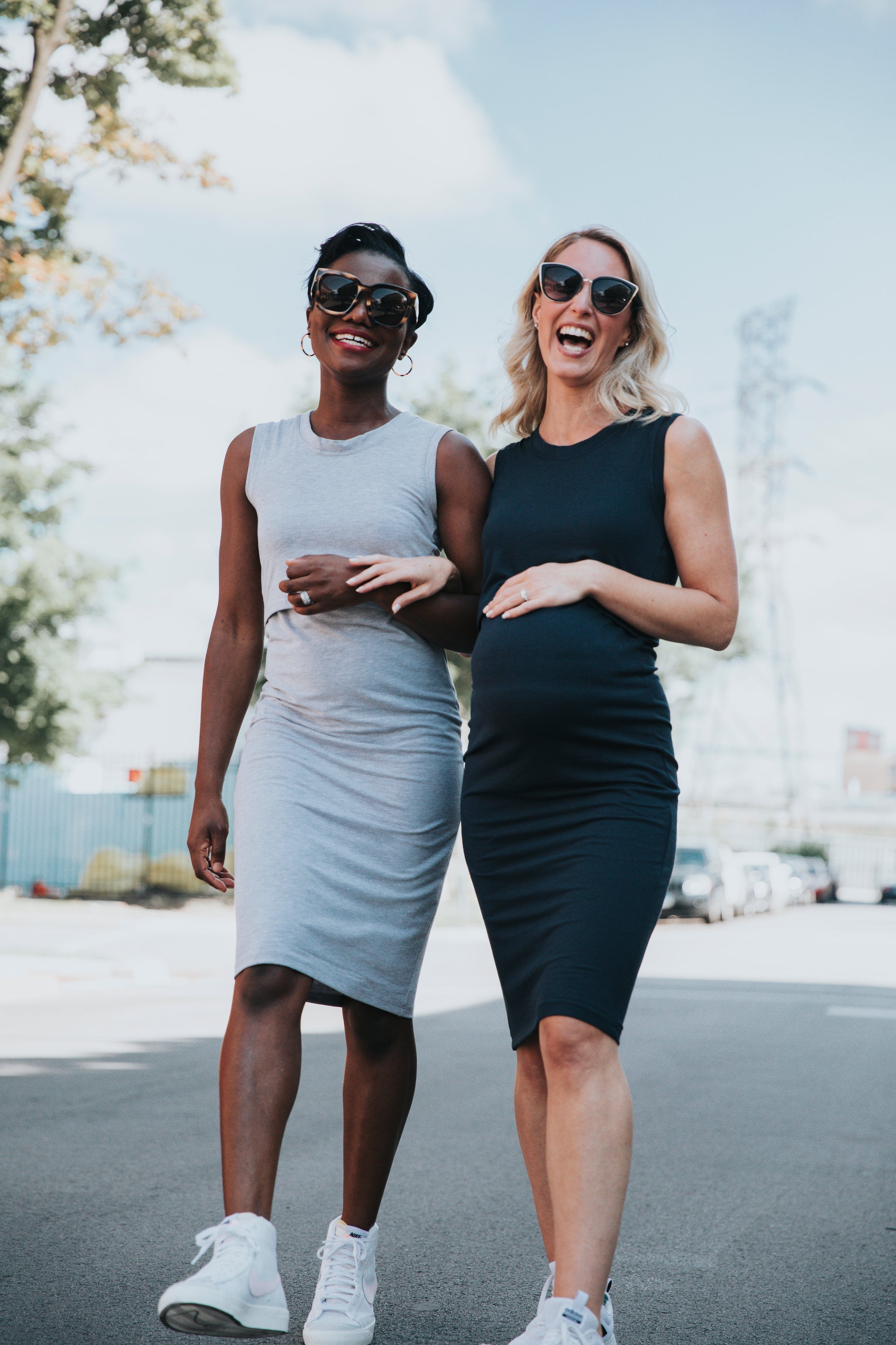 Little Breastfeeding Dress - Navy
