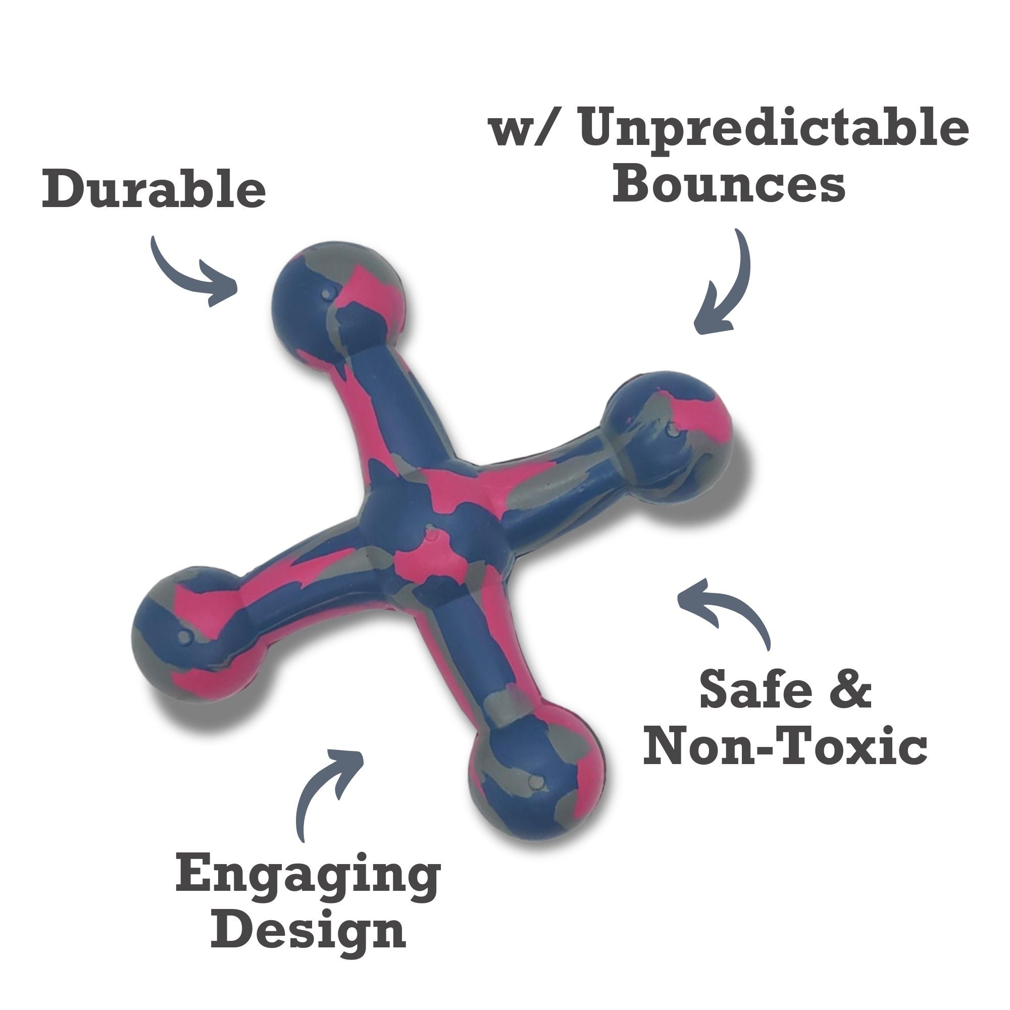 Natural Rubber Jack Dog Toy – Durable, Non-Toxic Chew Toy for Engaging Play and Enhanced Agility - BIG FRENCHIES