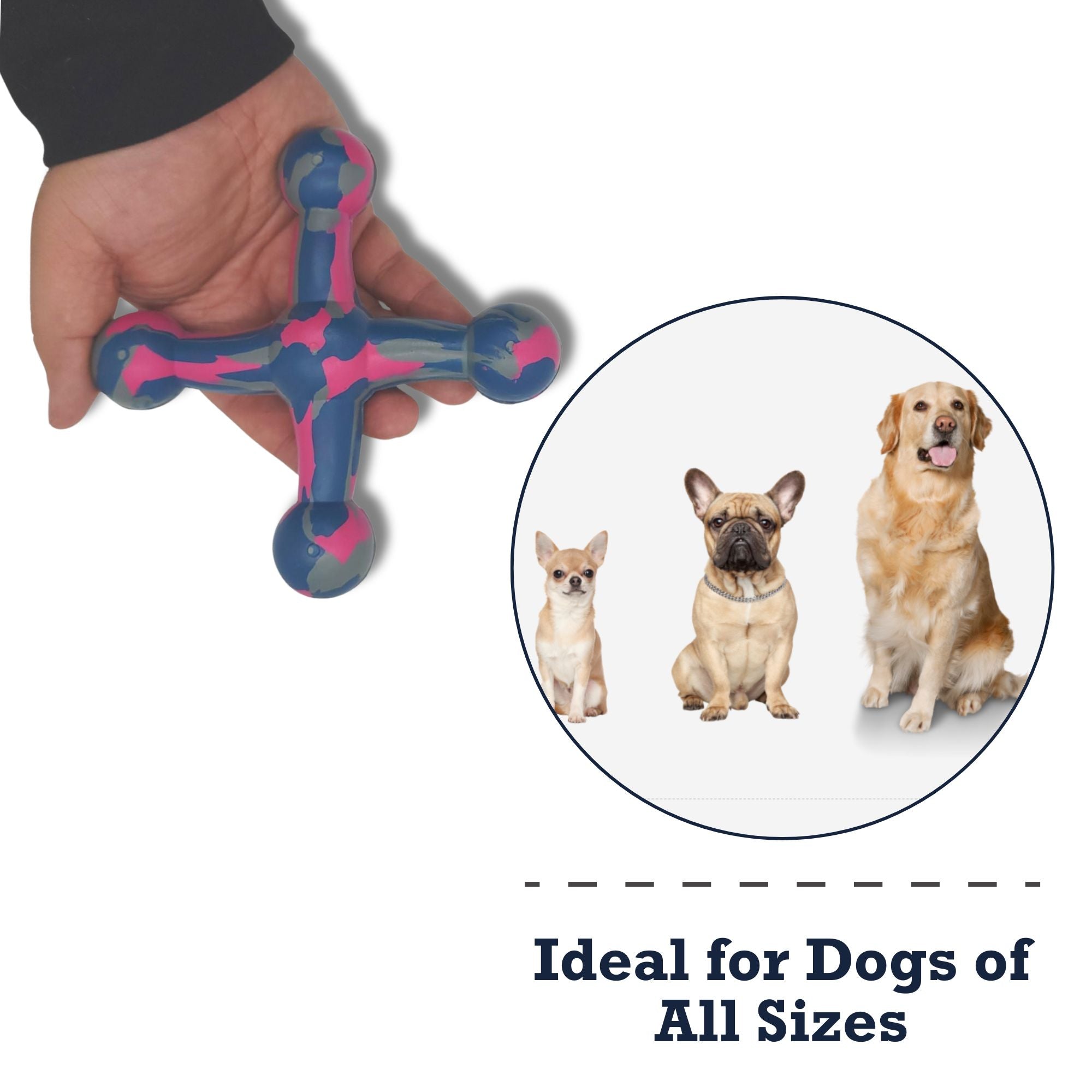 Natural Rubber Jack Dog Toy – Durable, Non-Toxic Chew Toy for Engaging Play and Enhanced Agility - BIG FRENCHIES