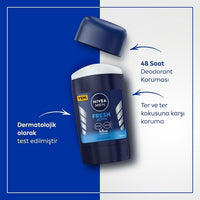 Nivea Men Fresh Active Deodorant for Men - 48 Hour Protection, Long-Lasting Freshness, Dermatologically Tested - Nivea Men Deodorant