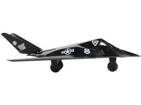 Lockheed F-117 Nighthawk Stealth Aircraft Black "United States Air Force" with Runway Section Diecast Model Airplane by Runway24