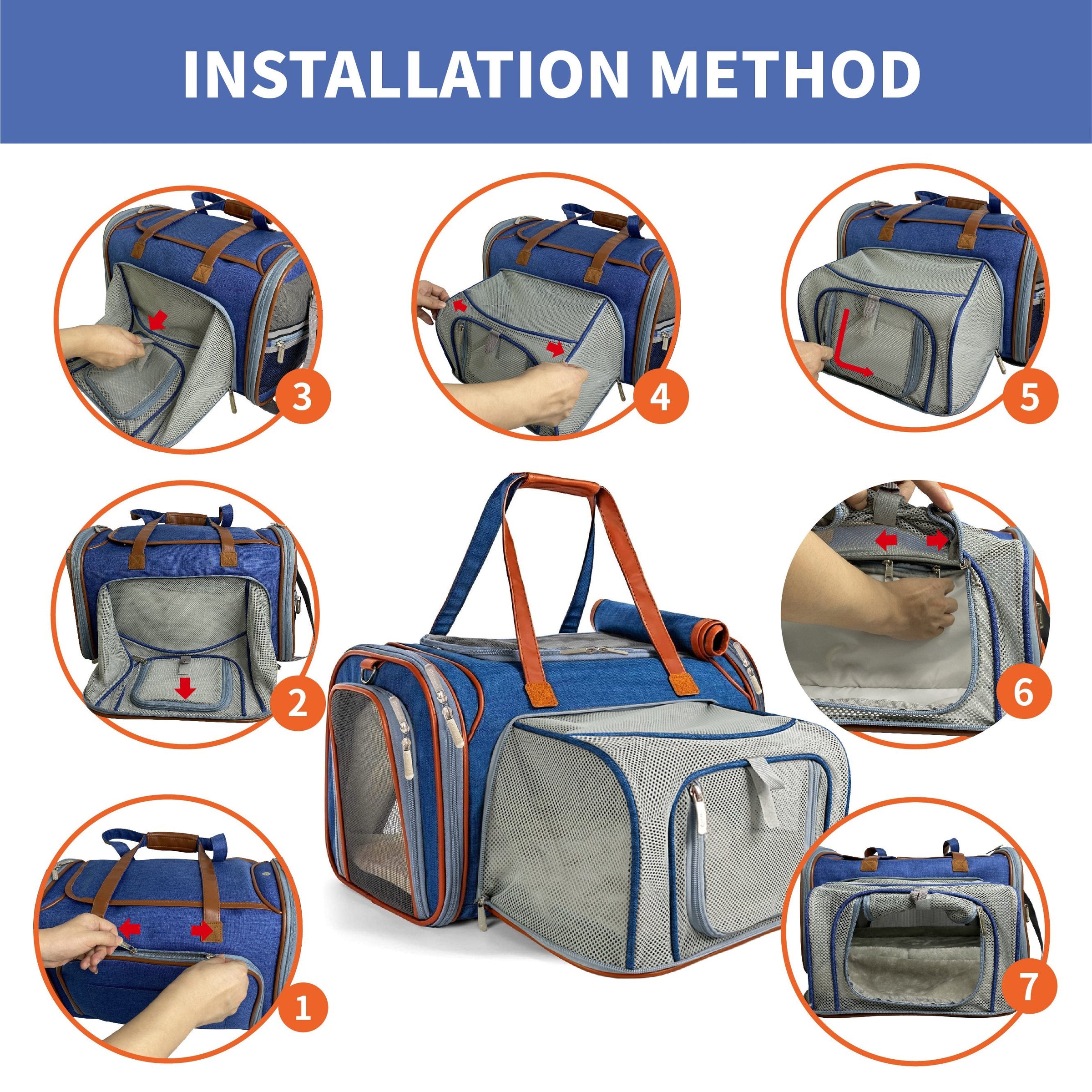 Mr. Peanut's Gold Series Mini Size Airline Compliant Expandable Pet Carrier - BIG FRENCHIES