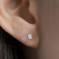 Certified Basket Stud Earrings Set With Radiant Cut Diamonds (1.00ct - 4.00ct)