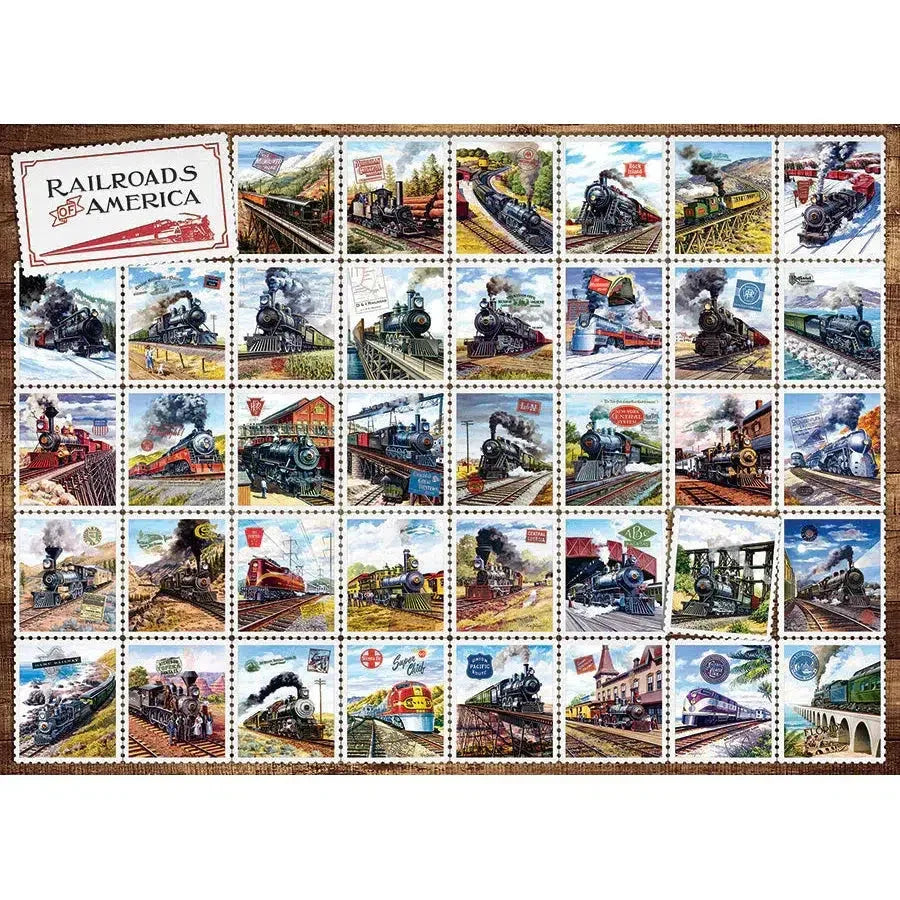 Railroads of America 1000 Piece Jigsaw Puzzle Cobble Hill - BIG FRENCHIES