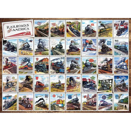 Railroads of America 1000 Piece Jigsaw Puzzle Cobble Hill - BIG FRENCHIES