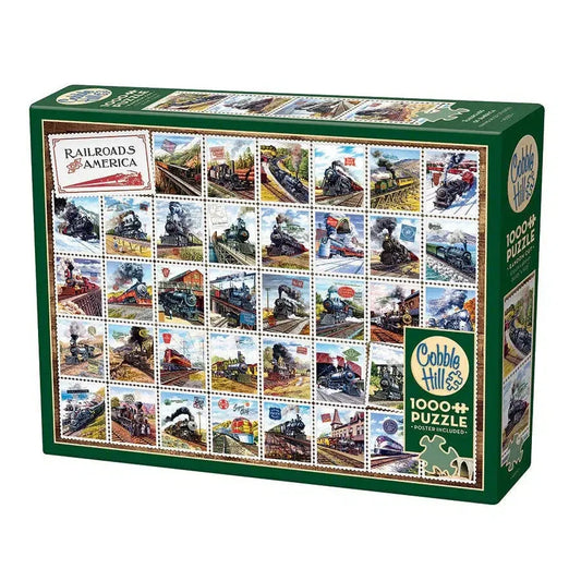 Railroads of America 1000 Piece Jigsaw Puzzle Cobble Hill - BIG FRENCHIES
