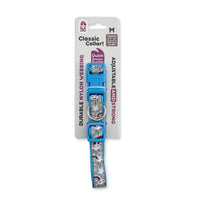 Nylon Dog Collar with Embroidered Rainbow Design, Secure & Adjustable Fit, Comfortable Wear - BIG FRENCHIES