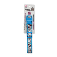 Nylon Dog Collar with Embroidered Rainbow Design, Secure & Adjustable Fit, Comfortable Wear - BIG FRENCHIES