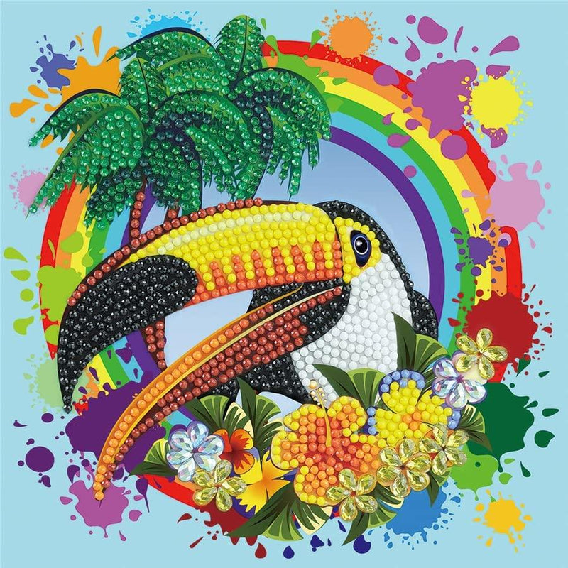 Rainbow Toucan Crystal Art Card Kit Craft Buddy - BIG FRENCHIES